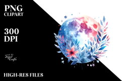 Vibrant Watercolor Moon and Stars Product Image 2