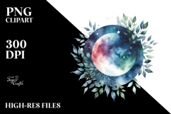 Vibrant Watercolor Moon and Stars Product Image 2