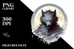 Simple Werewolf Digital Painting PNG Product Image 1