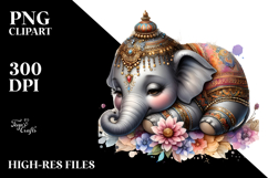 Adorable Sleeping Elephant PNG Product Image 2