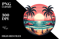 Retro Tropical Beach Sunset, 20 oz Tumbler Product Image 2