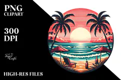 Retro Tropical Beach Sunset, 20 oz Tumbler Product Image 2