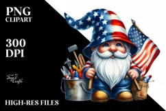 Detailed Patriotism Watercolor Gnome Product Image 3