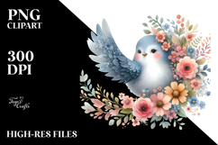 Cute Bird Flowers, PNG Product Image 2