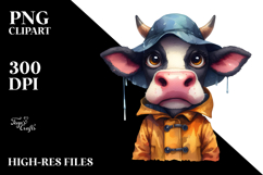 Expressive Cow with Hat | Sublimation | Clipart Product Image 2