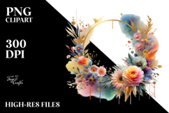 Colorful Gerbera Abstract Gold Frame Product Image 2