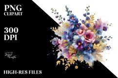 Vibrant Abstract Bouquet with Delphinium Splash | Clipart Product Image 1