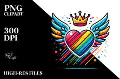 tyle Heart with Wings PNG Product Image 2