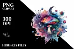 Magical Astral Mushroom | Sublimation | Clipart Product Image 1