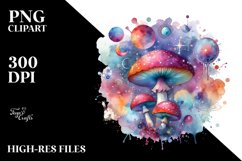 Colorful Watercolor Magical Celestial Astral Mushroom Splash Product Image 1