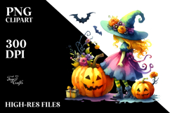 Vibrant Witch Pumpkin Drawing Product Image 2