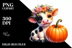 Cute Baby Cow Pumpkin | Clipart Product Image 3