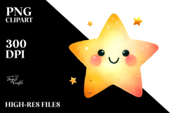 Smiling Shiny Star PNG Product Image 2