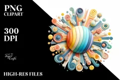 colorful Wimsicall Pastel Sun Clipart Product Image 1