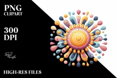 colorful Wimsicall Pastel Sun Clipart Product Image 3