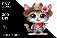 Expressive Happy Cat with Flower | Sublimation | Clipart Product Image 2