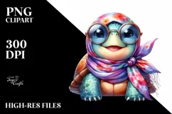 Turtle Silk Scarf Sunglasses Clipart Product Image 3