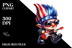 Patriotic Gnome with Punk Haircut PNG Product Image 2