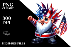 Patriotic Gnome with Punk Haircut PNG Product Image 2