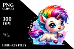 Revolted Baby Unicorn with Cool Haircut PNG Product Image 2