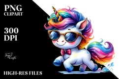 Revolted Baby Unicorn with Cool Haircut PNG Product Image 3