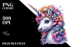 Colorful Baby Unicorn with Italian Piazza PNG Product Image 3