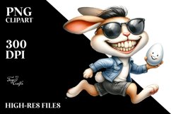 Bunny with Quirky Haircut, Watercolor PNG Product Image 2