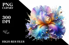 detailed Vibrant Pastel Glossy Iris PNG Product Image 3