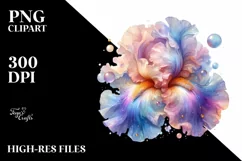 detailed Vibrant Pastel Glossy Iris PNG Product Image 3