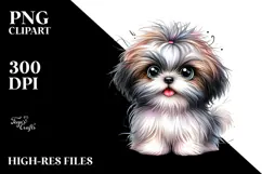 Happy Shih Tzu Watercolor PNG Product Image 2