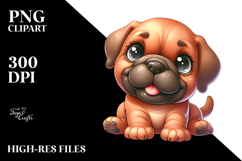 Baby Bullmastiff Watercolor Cute PNG Product Image 2