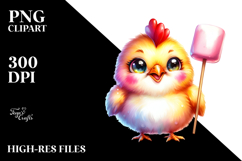 Smiling Cute Baby Rooster PNG Product Image 2