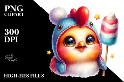 Smiling Cute Baby Rooster PNG Product Image 2