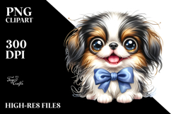 Cartoon Japanese Chin with Big Eyes, White Background Product Image 2