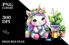 Baby Unicorn Gardening Illustration Product Image 2