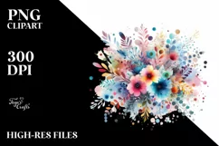 Colorful Watercolor Background with Splash | Clipart Product Image 1