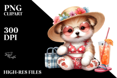 Cute Baby Dog with Beachwear, High-Res PNG Product Image 2