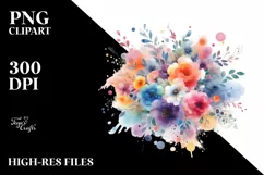 Colorful Watercolor Background with Splash | Clipart Product Image 3