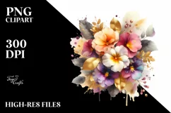 Vibrant Bouquet with Primrose and Splash | Clipart Product Image 1