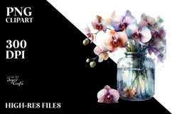 Abstract Jar Orchid Clipart Product Image 2