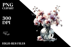 Abstract Jar Orchid Large Orchid | Clipart Product Image 2