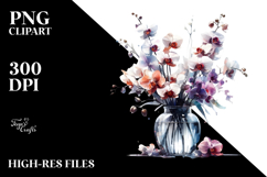 Abstract Jar Orchid Clipart Product Image 2