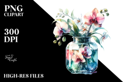 Abstract Jar Orchid Clipart Product Image 2