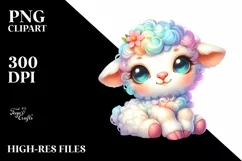 Colorful Baby Lamb Cuddling on Carousel | Sublimation | Product Image 3