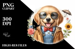 Funny Baby Golden Retriever Clipart Product Image 1