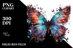 Half Butterfly Silhouettes PNG Product Image 2