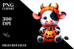 Cute Baby Cow for Halloween PNG Product Image 2