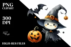 Simple Halloween Bat Clipart, High-Res PNG Product Image 1