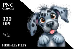 Cute Cartoon Great Dane Watercolor PNG Product Image 2