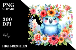 Vibrant Flower Crown Parrot Clipart Product Image 2